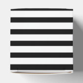 Modern zwart-wit horizontaal gestreept cadeau bedankdoosjes (Bovenkant)