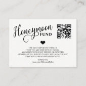 Modern zwart-wit huwelijksreis fonds + QR-code Informatiekaartje (Voorkant)