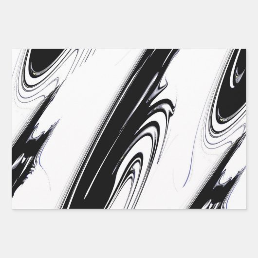 Modern zwart-wit inpakpapier vel (Voorkant 3)