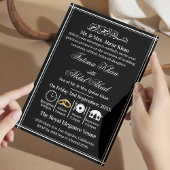Modern Zwart Wit Islamitisch Nikah Moslim Bruiloft Kaart
