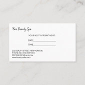 Modern zwart wit kapsalon volgende afspraak visitekaartje (Achterkant)