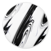 Modern zwart-wit keramische knop (Voorkant)