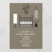 Modern zwart-wit kinderdagverblijf Baby shower