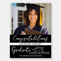 Modern zwart-wit klasse van 2025 Afstudeerder Pet 