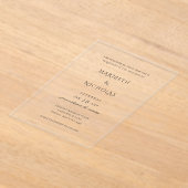 Modern zwart-wit klassiekers bruiloft acryl uitnodigingen (Laagn)