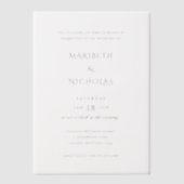 Modern zwart-wit klassiekers bruiloft vellum uitnodigingen (Voorkant)