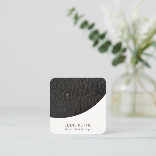 Modern zwart-wit kleurenscherm vierkante visitekaartje (Staand voorkant)