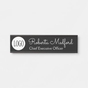 Modern zwart-wit logo deur bord naamplaat