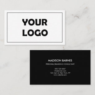 Modern Zwart-Wit Logo Minimalistisch Beroep Visitekaartje