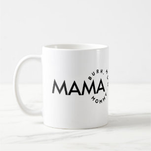 Modern Zwart & Wit Mama Mama Bruh Koffiemok