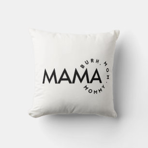 Modern Zwart & Wit Mama Mama Bruh Kussen