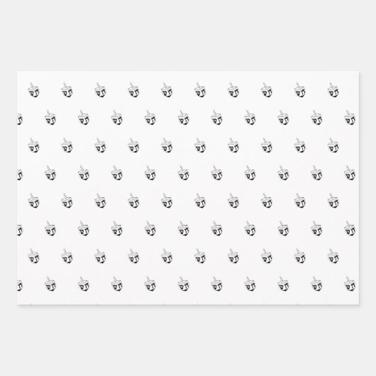 Modern zwart wit marine dreidel patroon Chanoeka Inpakpapier Vel (Voorkant 3)