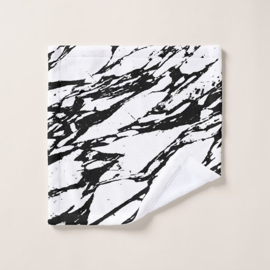Modern zwart-wit marmerpatroon bad handdoek (Wasdoekje)