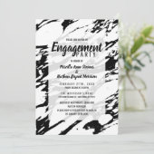 Modern zwart-wit marmerpatroon kaart (Staand voorkant)