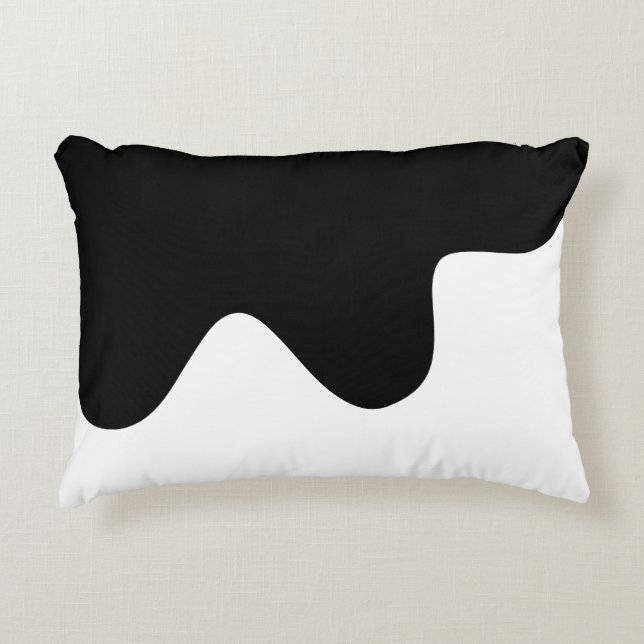 Modern Zwart-wit Minimal Abstracte kunst Accent Kussen (Voorkant)