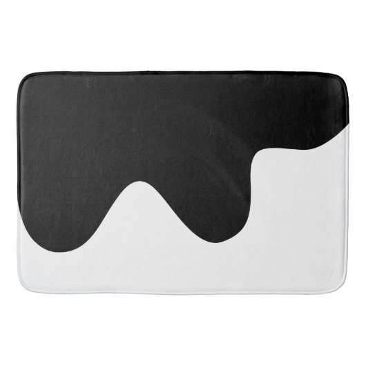 Modern Zwart-wit Minimal Abstracte kunst Badmat (Voorkant)