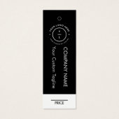 Modern Zwart Wit Minimal Company Logo Prijs Label Mini Visitekaartjes (Voorkant)