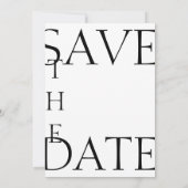 Modern Zwart Wit Minimale Typografie Bruiloft Save The Date (Achterkant)