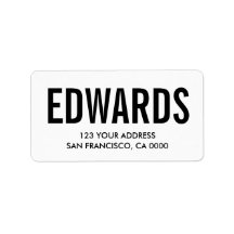 Modern zwart-wit minimalistisch adres