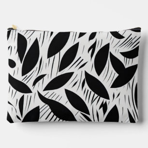 Modern zwart-wit minimalistisch bladpatroon etui