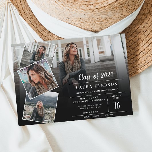 Modern zwart-wit, minimalistisch fotoafstuderen kaart