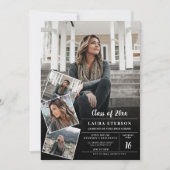 Modern zwart-wit, minimalistisch fotoafstuderen kaart (Voorkant)