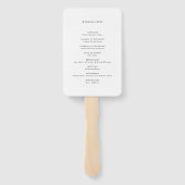 Modern zwart-wit minimalistisch huwelijksprogramma handwaaier (Achterkant)
