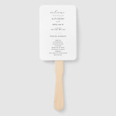 Modern zwart-wit minimalistisch huwelijksprogramma handwaaier (Voorkant)