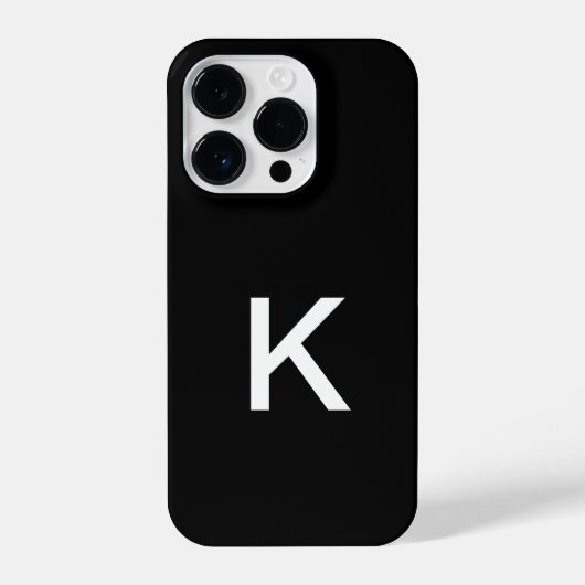 Modern zwart-wit, minimalistisch Initiaal van het iPhone Hoesje (Achterkant)