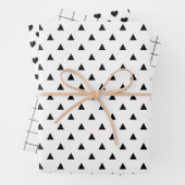Modern zwart-wit minimalistisch patroon inpakpapier vel (In situ)