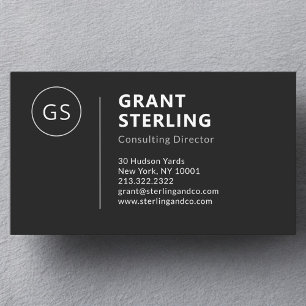 Modern Zwart Wit Minimalistisch Professioneel Visitekaartje