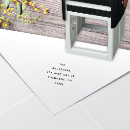 Modern zwart-wit minimalistisch retouradres  zelfinktende stempel