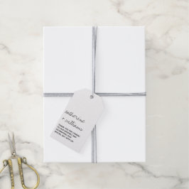 Modern zwart-wit minimalistisch script bruiloft cadeaulabel
