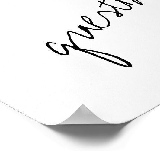 Modern zwart-wit minimalistisch script bruiloft poster (Hoek)