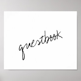 Modern zwart-wit minimalistisch script bruiloft poster