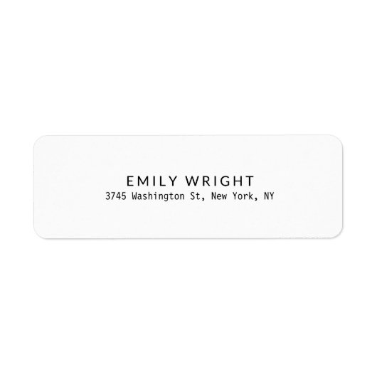 Modern zwart-wit minimalistische professional etiket (Voorkant)