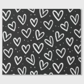 Modern zwart-wit model voor tandheelkundig hart cadeaupapier (Vlak)