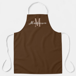 Modern zwart-wit monogram, aangepast schort