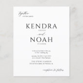 Modern zwart-wit monogram budget bruiloft flyer (Voorkant)