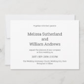 Modern zwart-wit monogram Initialen bruiloft Kaart (Voorkant)