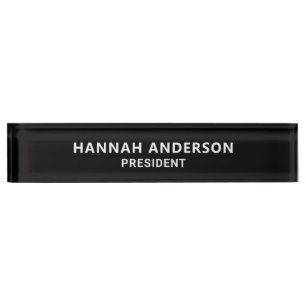 Modern zwart-wit naambordje