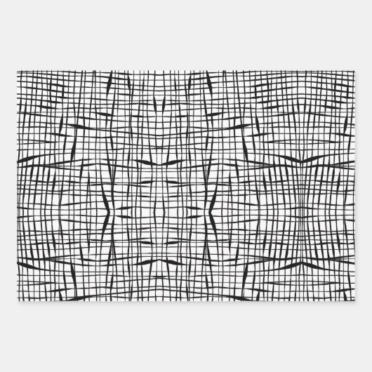 Modern zwart-wit omheind ontwerp inpakpapier vel (Voorkant 3)