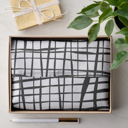 Modern zwart-wit omheind weefselpapier tissuepapier (Geschenk)