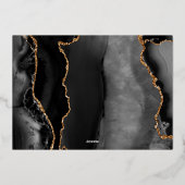 Modern zwart-wit opslaan Datum Folie Uitnodiging (Achterkant)