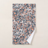 Modern zwart wit Oranje Abstract patroon Bad Handdoek (Handdoek)