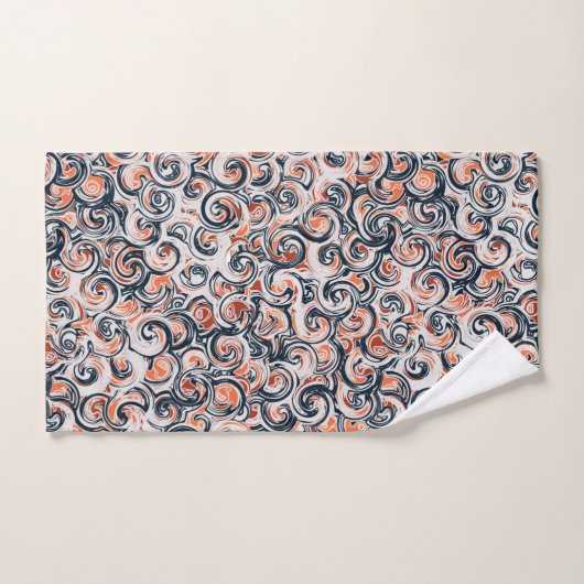 Modern zwart wit Oranje Abstract patroon Bad Handdoek (Handdoek)