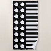 Modern zwart-wit patroon strandlaken (Voorkant)