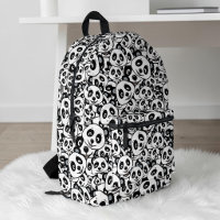 Modern zwart-wit patroon van een knuffel panda