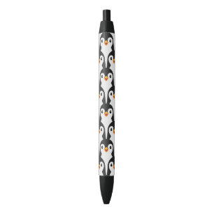 Modern zwart-wit pinguïnpatroon zwarte inkt pen