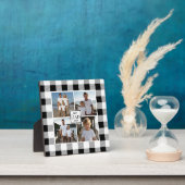 Modern zwart wit plaid 4 foto template fotoplaat (Insitu)